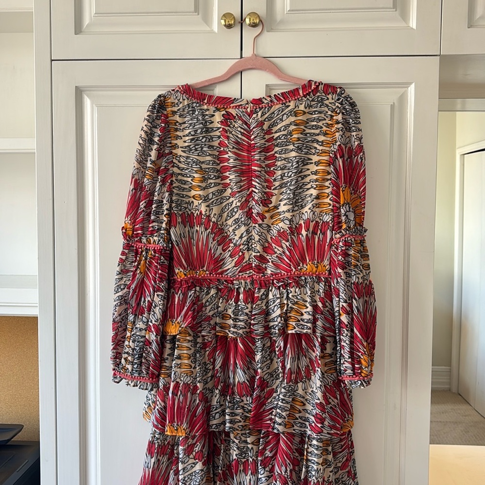 G by Gregory Boho Ruffle Tiered Cotton Dress Designer Size Small - Picture 8 of 16